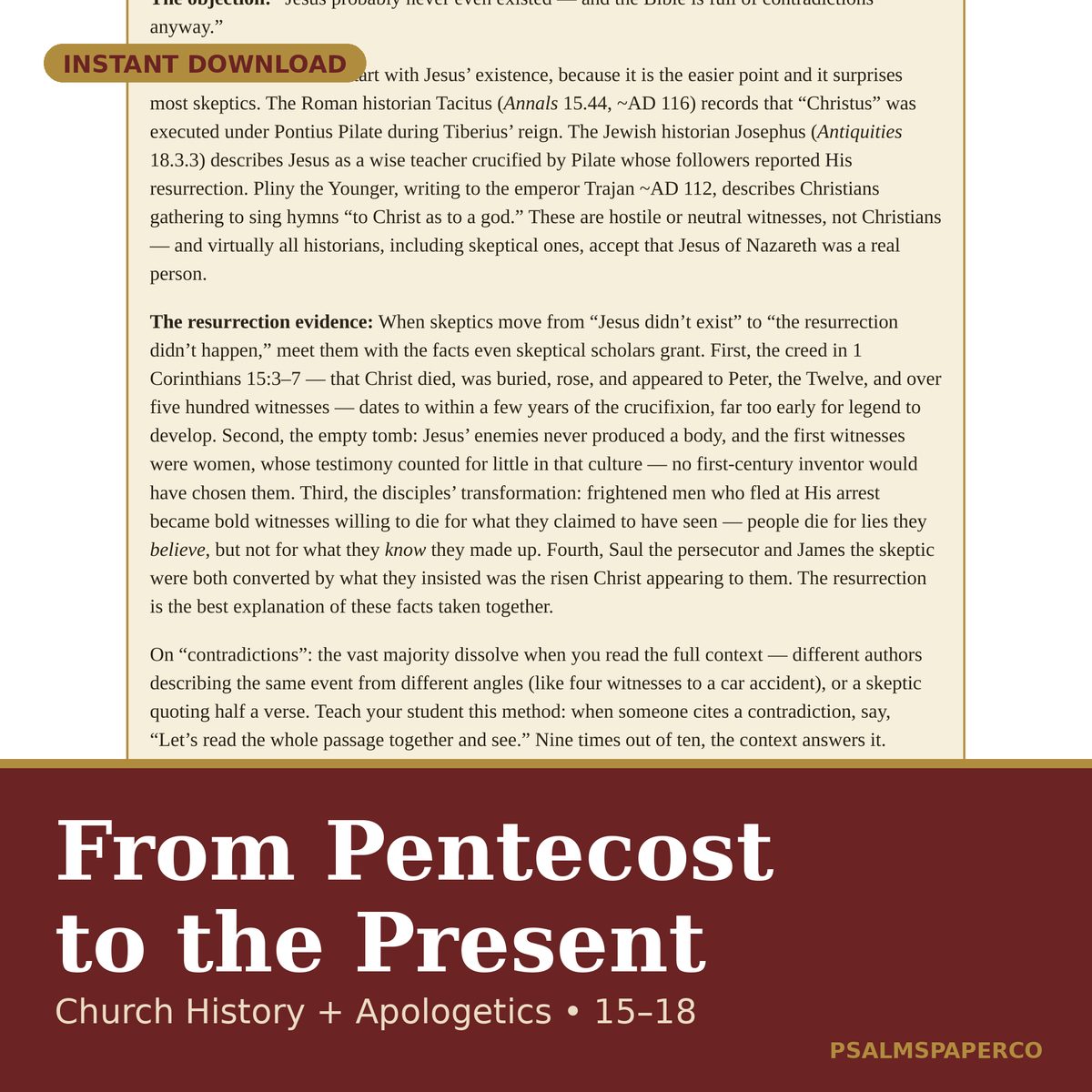 From Pentecost to the Present