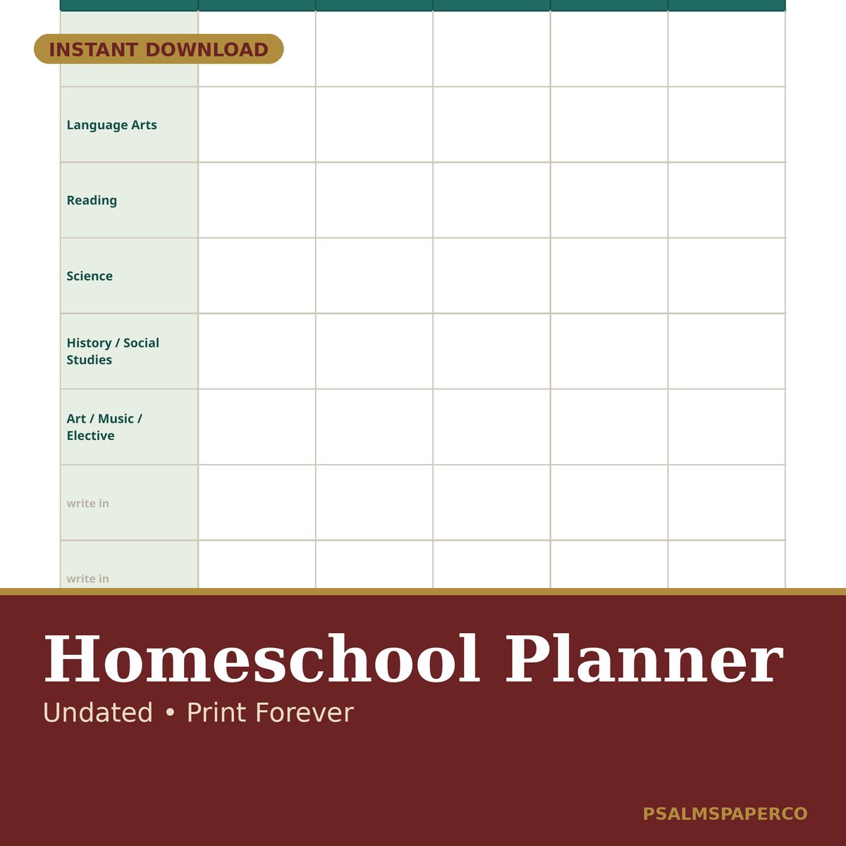 The Practical Homeschool Planner